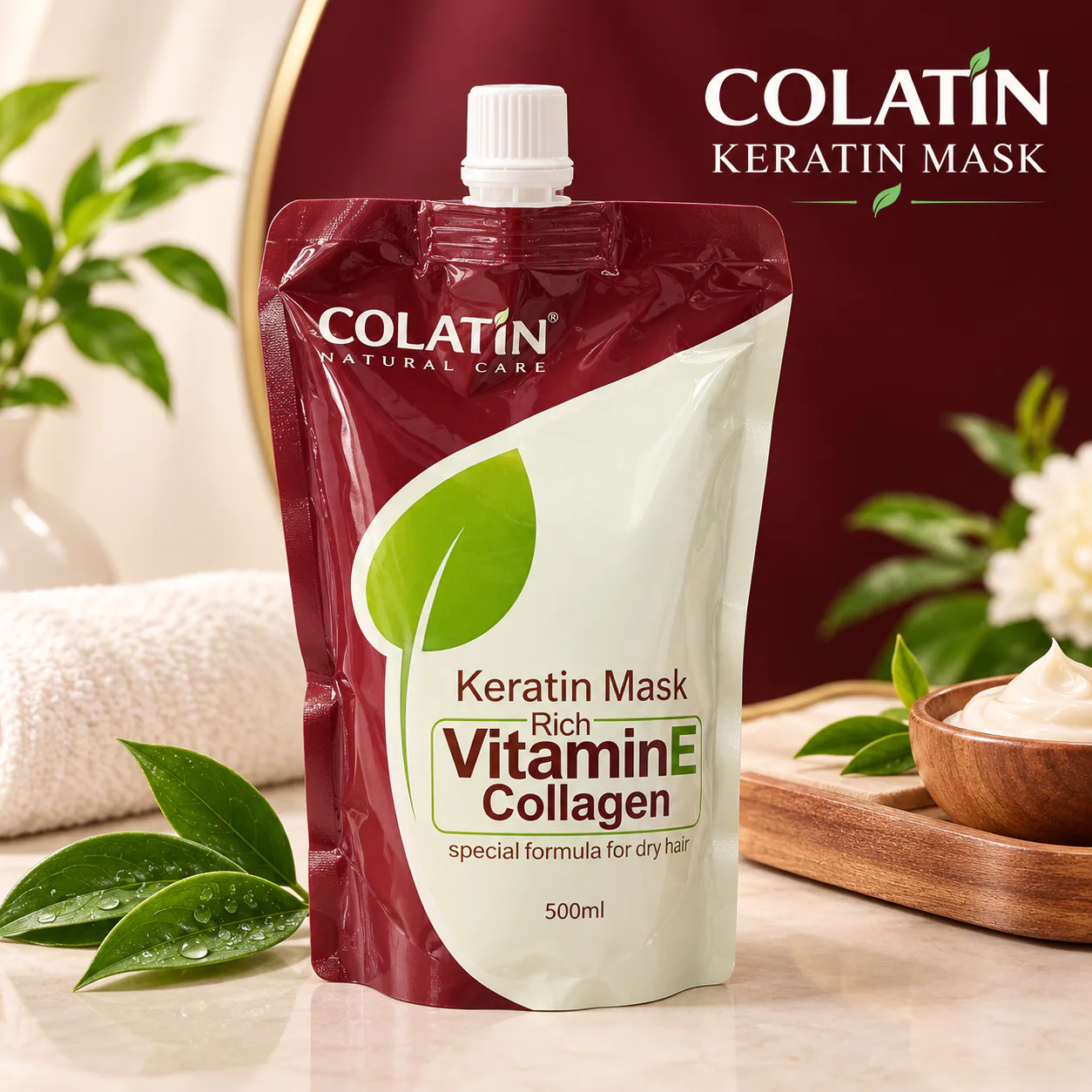 KERATIN MASK RICH VITAMIN E COLLAGEN COLATIN