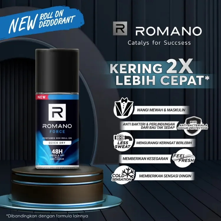 ROMANO FORCE DEODORANT ROLL-ON ULTRA DRY