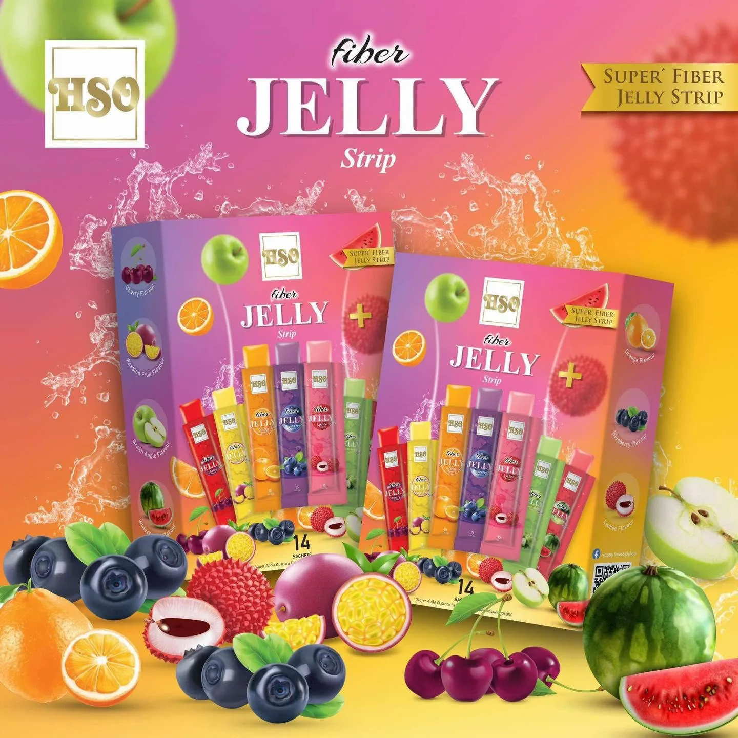 7 ពណ៌ FIBER JELLY STRIP HSO