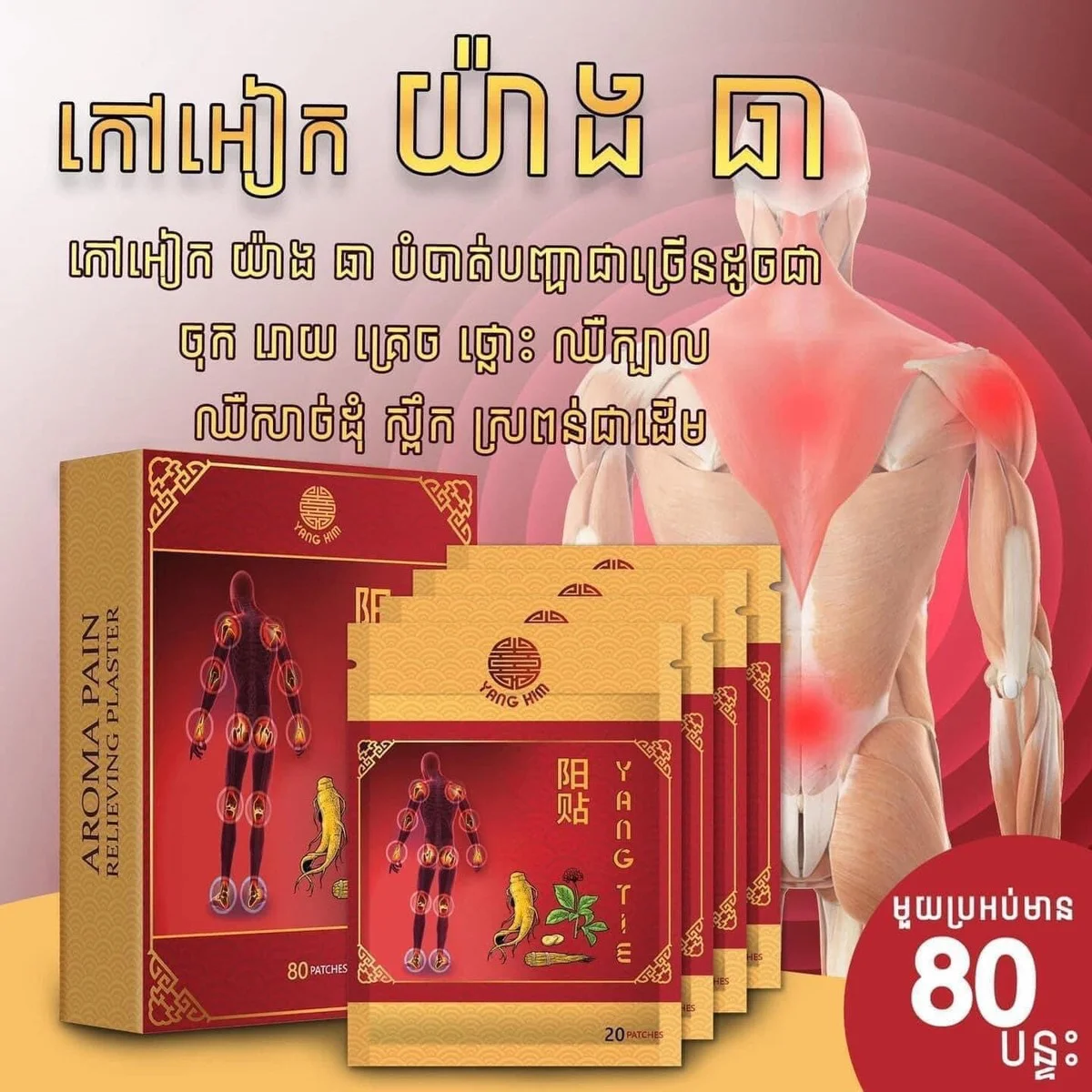 AROM PAIN RELIEVING PLASTER YANG TIE