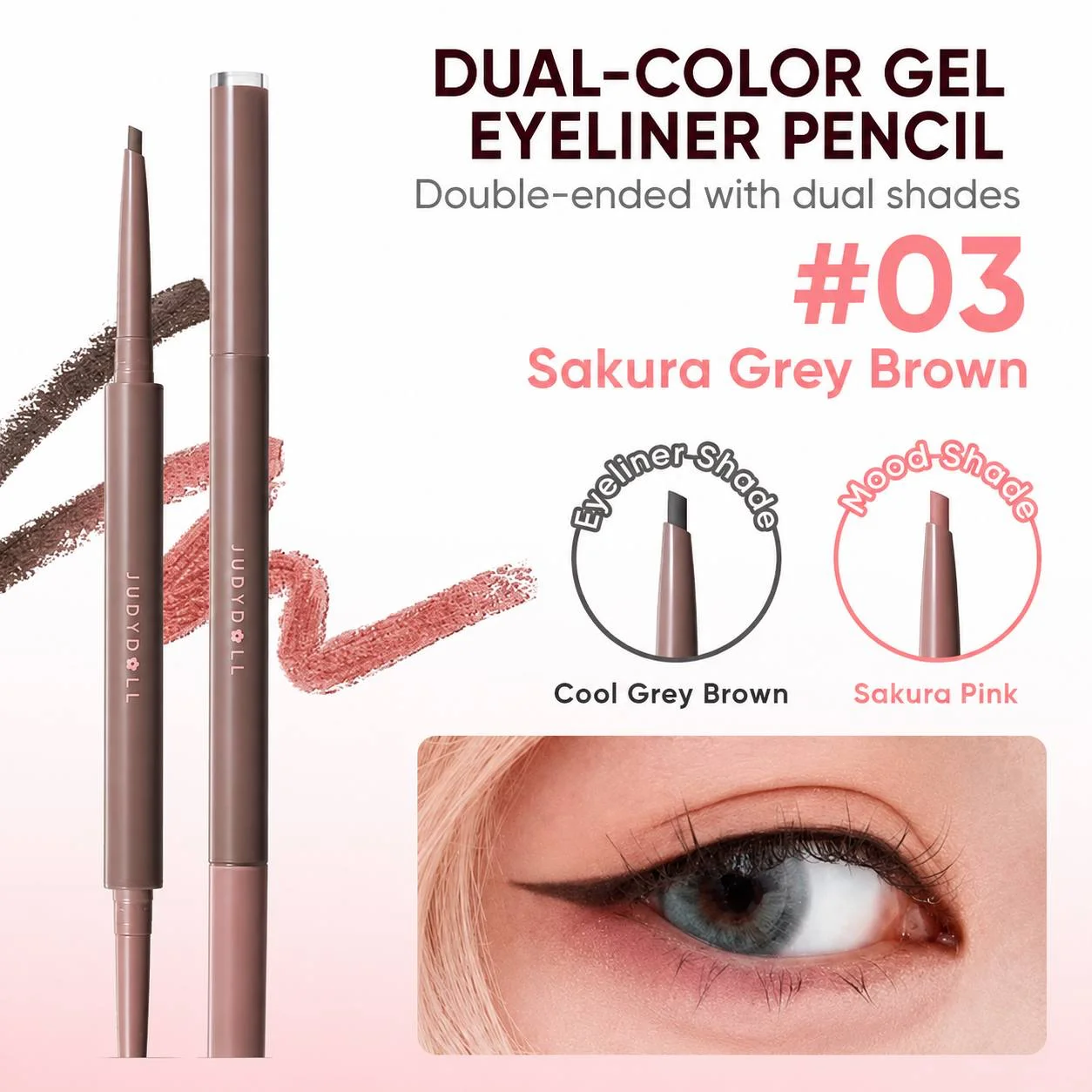 03 SAKURA DARK BROWN JUDYDOLL DUAL COLOR GEL EYELINER