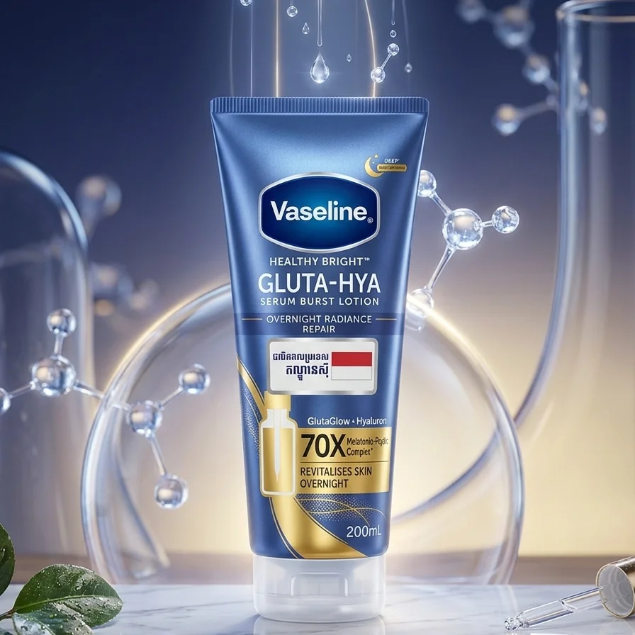 GLUTA- HYA SERUM BURST LOTION OVERNIGHT RADIANCE REPAIR VASELINE