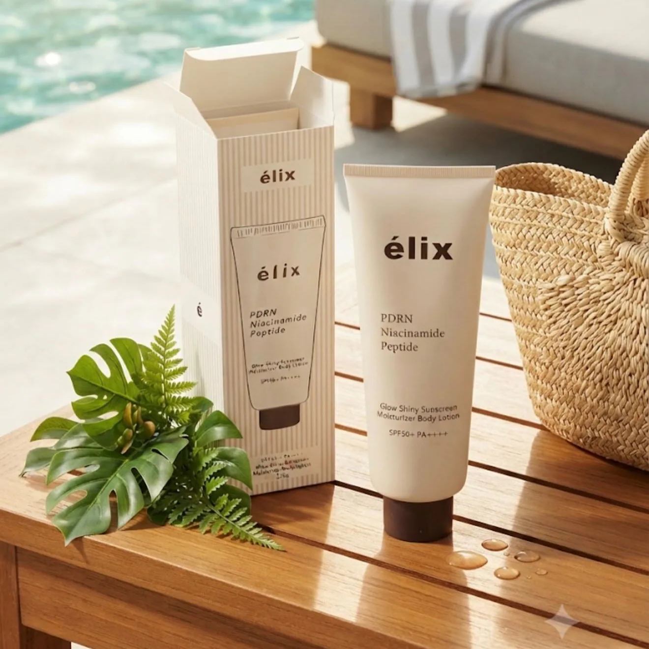 PDRN NIACINAMIDE PEPTIDE GLOW SHINY SUNSCREEN MOISTURIZER BODY LOTION ELIX