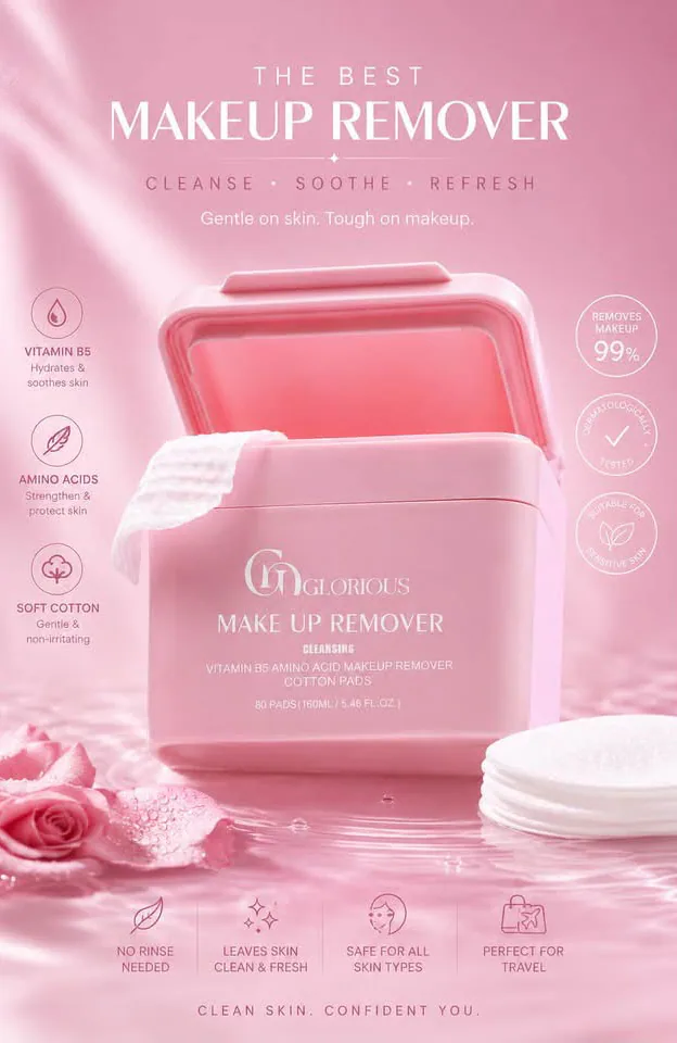 GLORIOUS CLEANSING MAKE UP REMOVER COTTON PAD