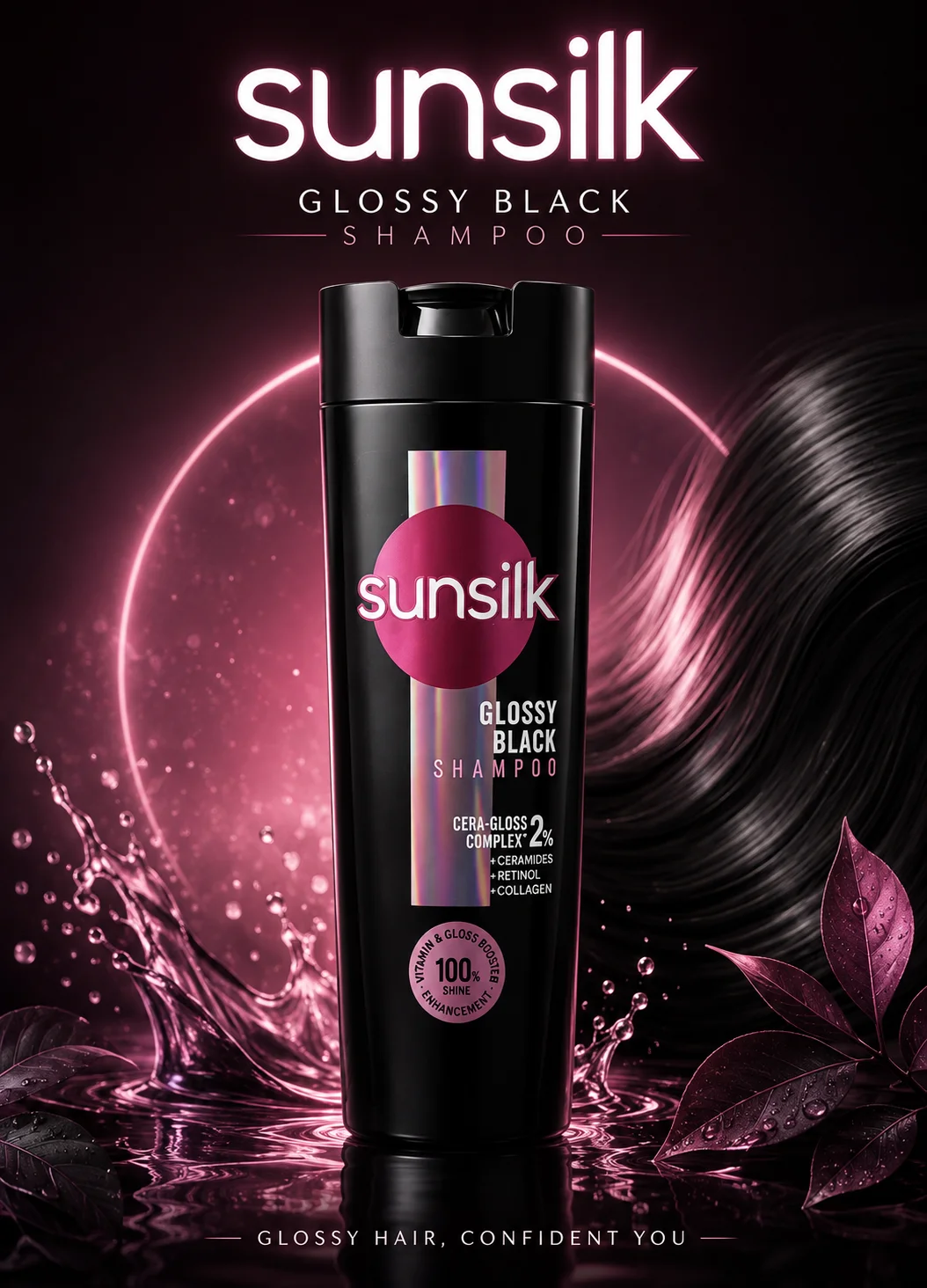 SUNSILK GLOSSY BLACK SHAMPOO