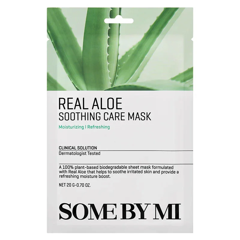 REAL ALOE SOOTHING CARE MASK MOISTURIZING SOME BY MI