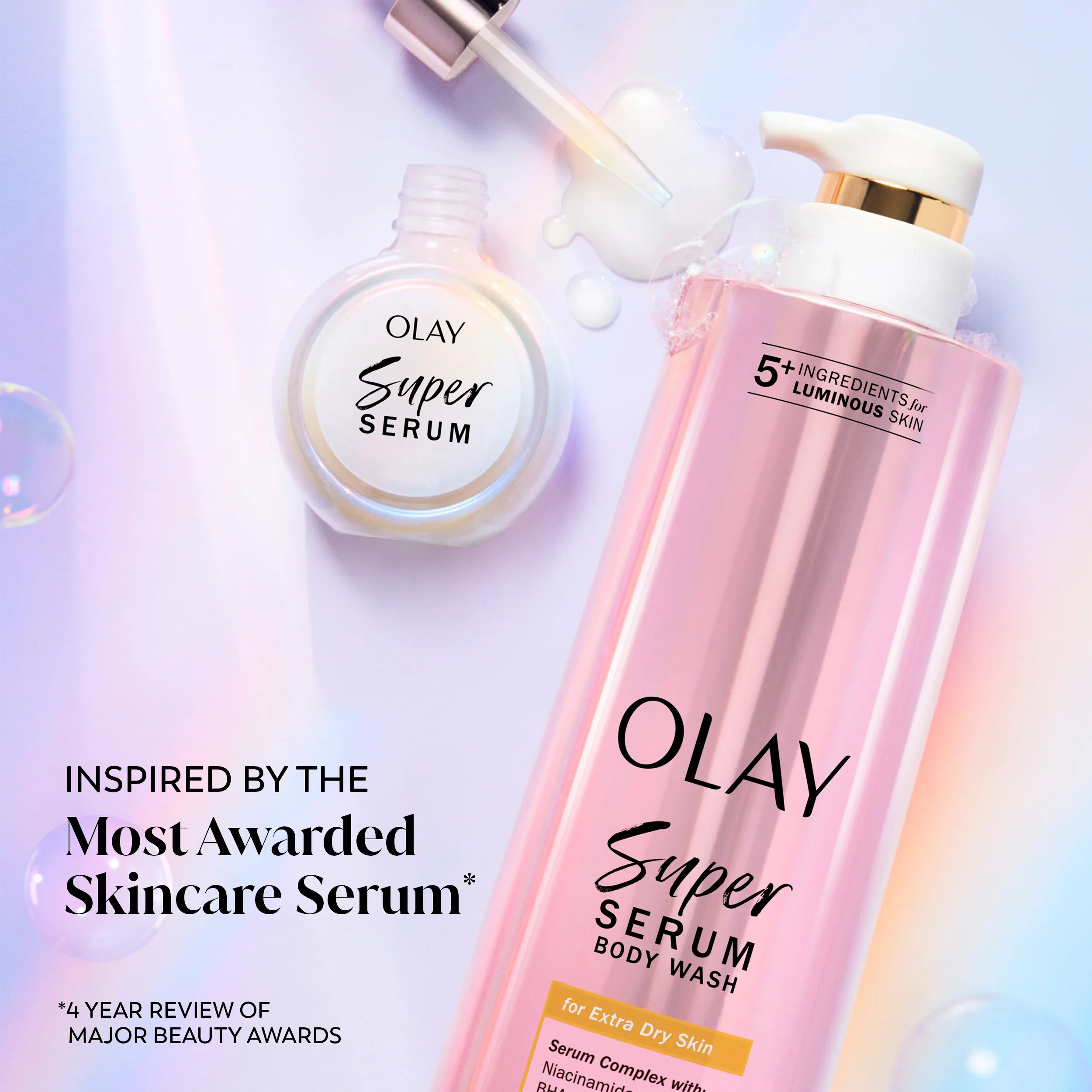 FOR EXTRA DRY SKIN SUPER SERUM BODY WASH OLAY