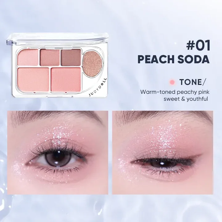 01 JUDYDOLL MULTI-USE 6 COLOR PALETTE PEACH SODA