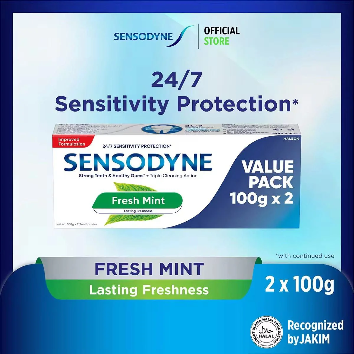 X2 100G SENSODYNE TOOTHPASTE FRESH MINT LASTING FRESHNESS