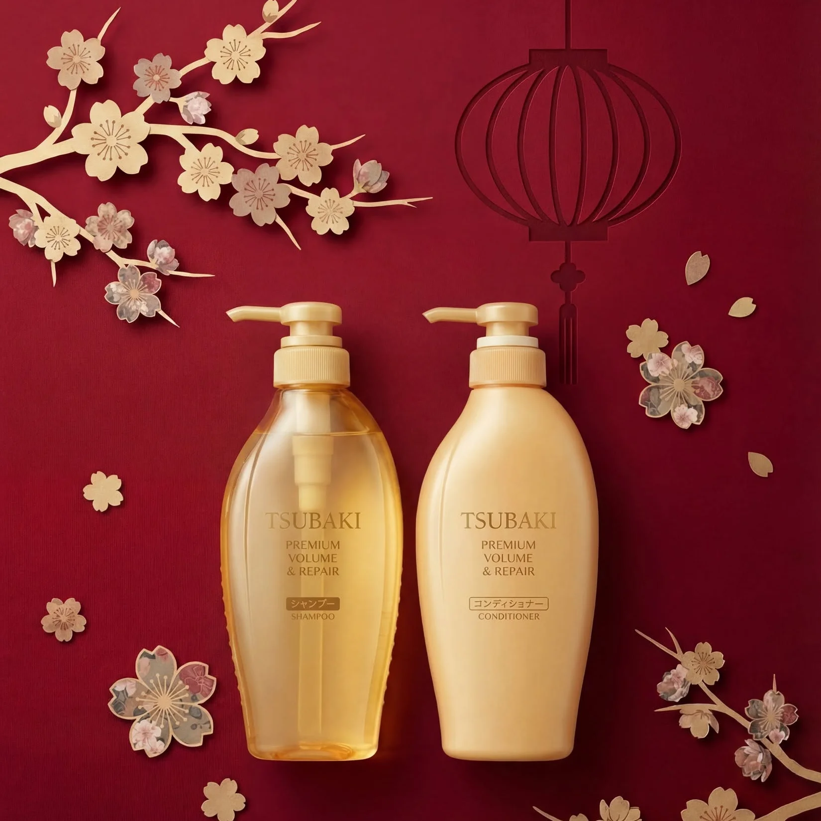 TSUBAKI SHAMPOO AND CONDITIONER SET PREMIUM & REPAIR