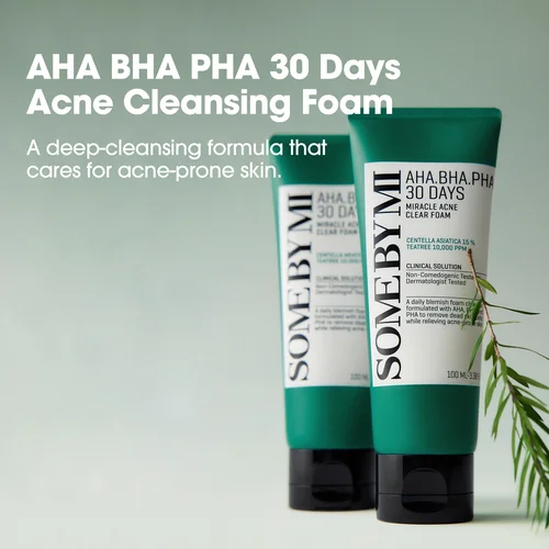 AHA .BHA.PHA 30DAYS MIRACLE ACNECLEAR FOAM SOME BY MI