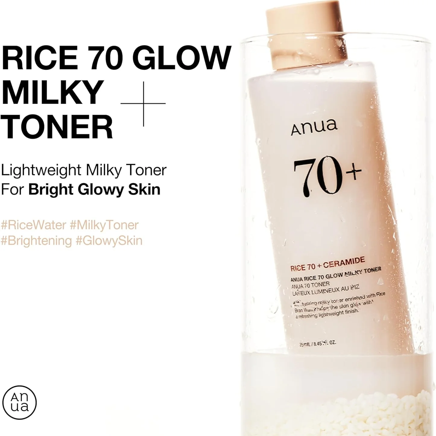 250 ML RICE 70 GLOW MILKY TONER ANUA