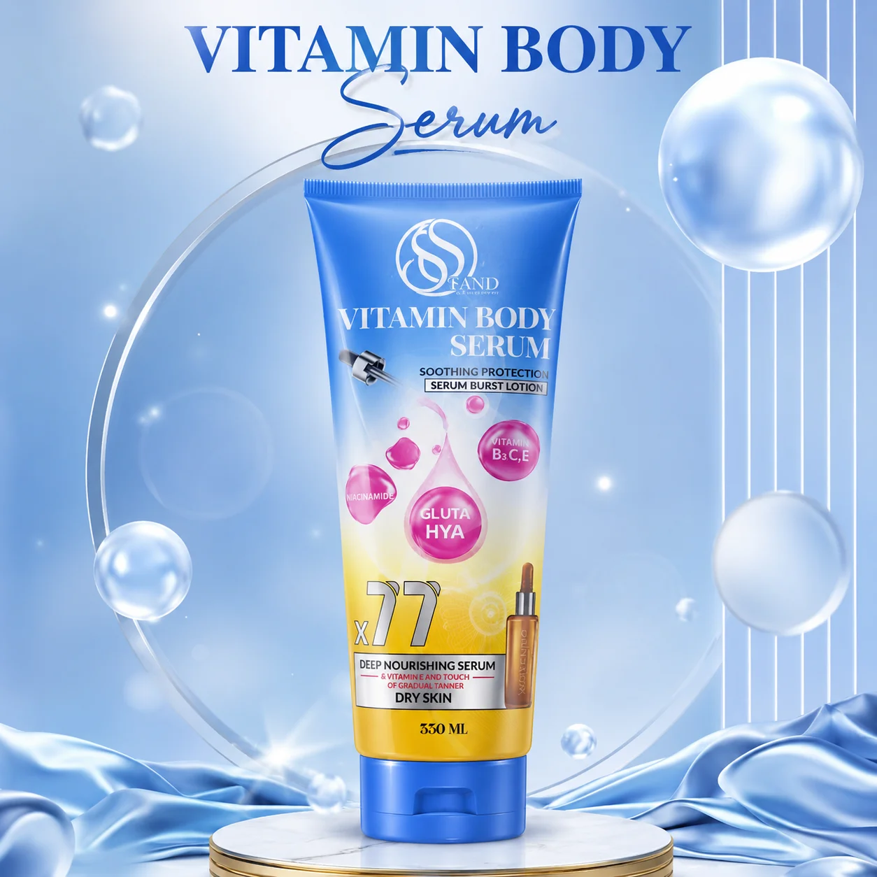VITAMIN BODY SERUM SOOTHING PROTECTION SSTAND