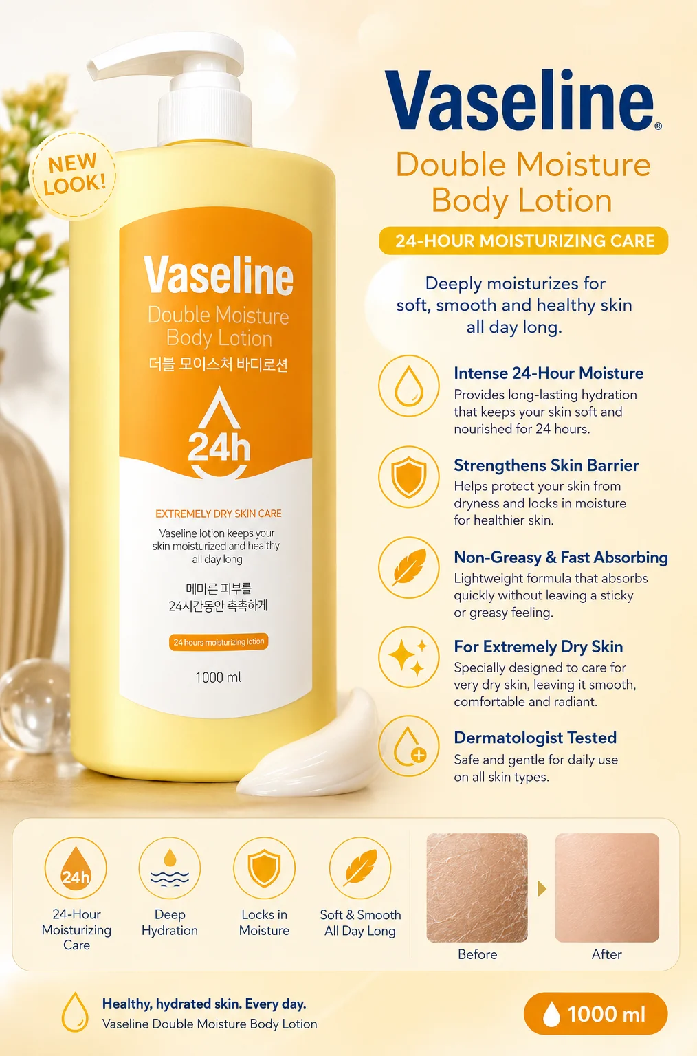 DOUBLE MOISTURE BODY LOTION VASELINE