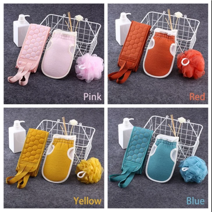 3 PIECES BATH GLOVE SET ស្បៃដុសខ្លួន RAMDOM COLOR