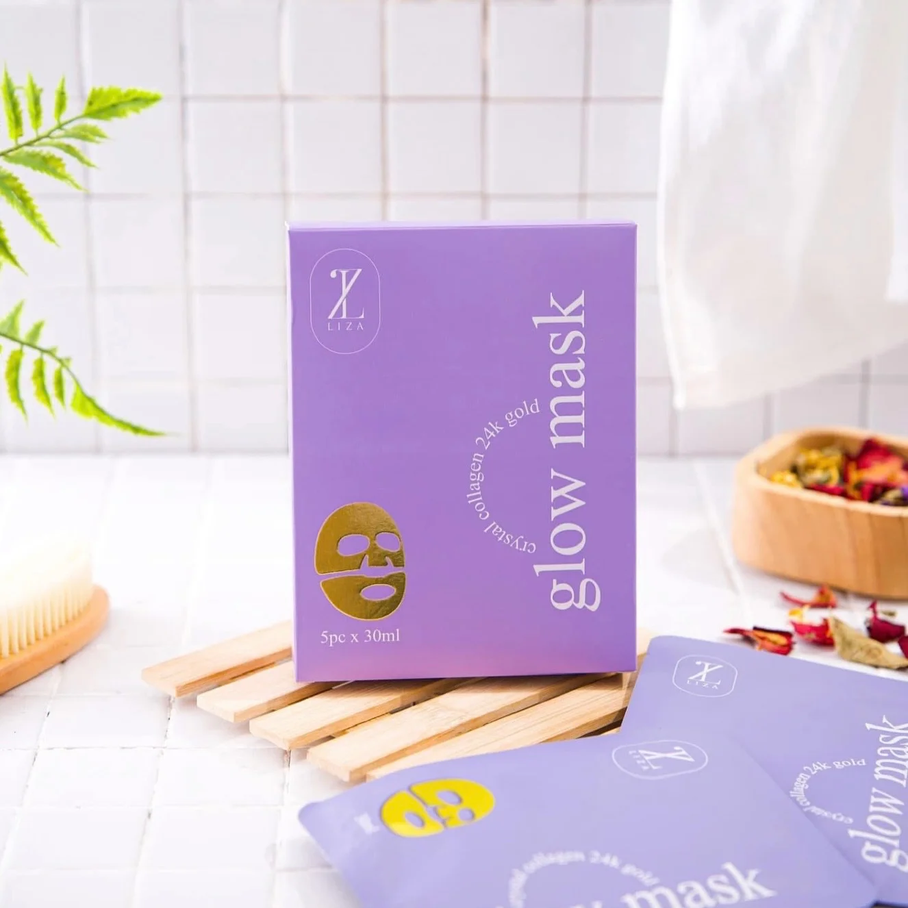 GLOW MASK CRYSTAL COLLAGRN 24K GOLD LIZA