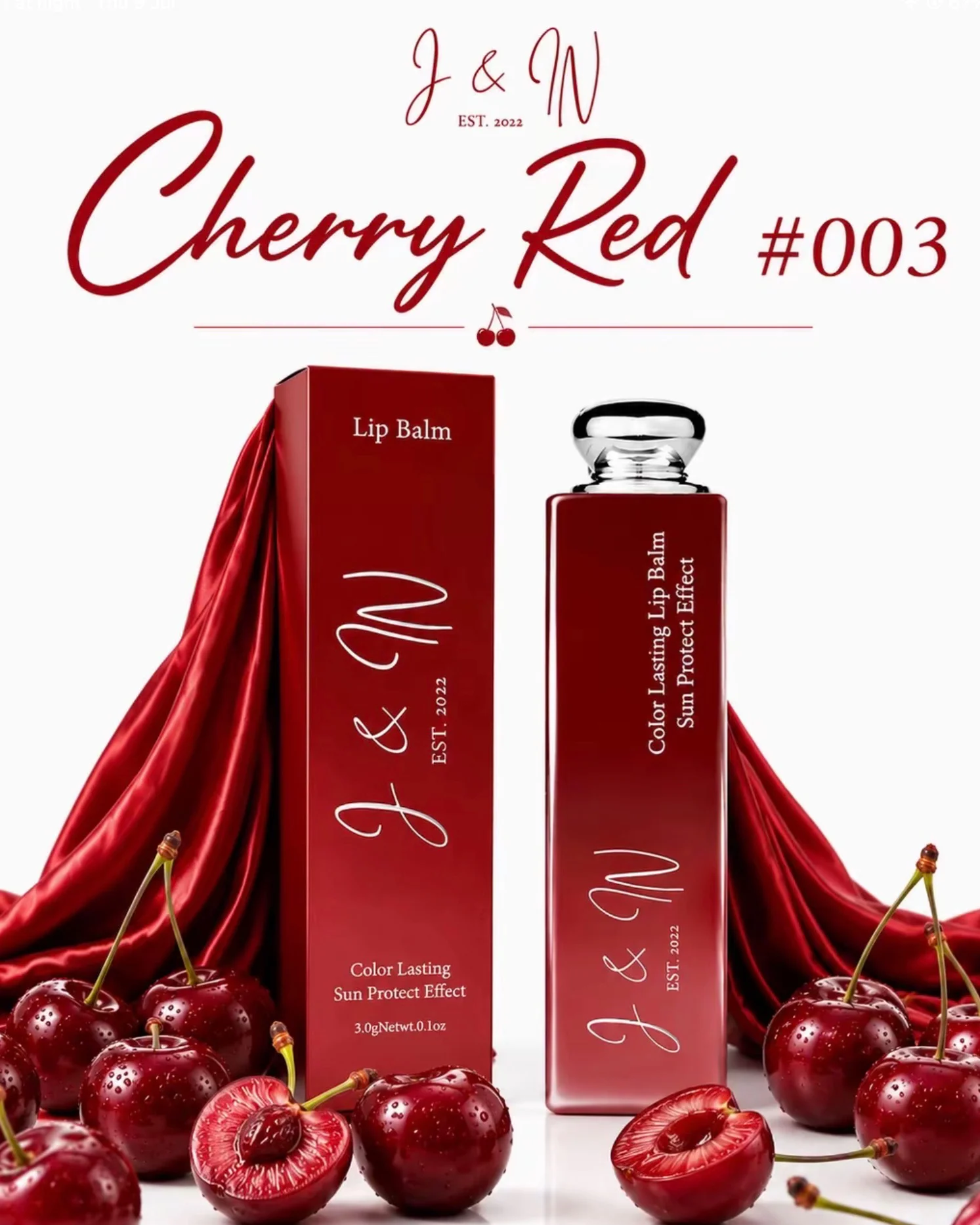 J&IN CHERRY RED LIP BALM