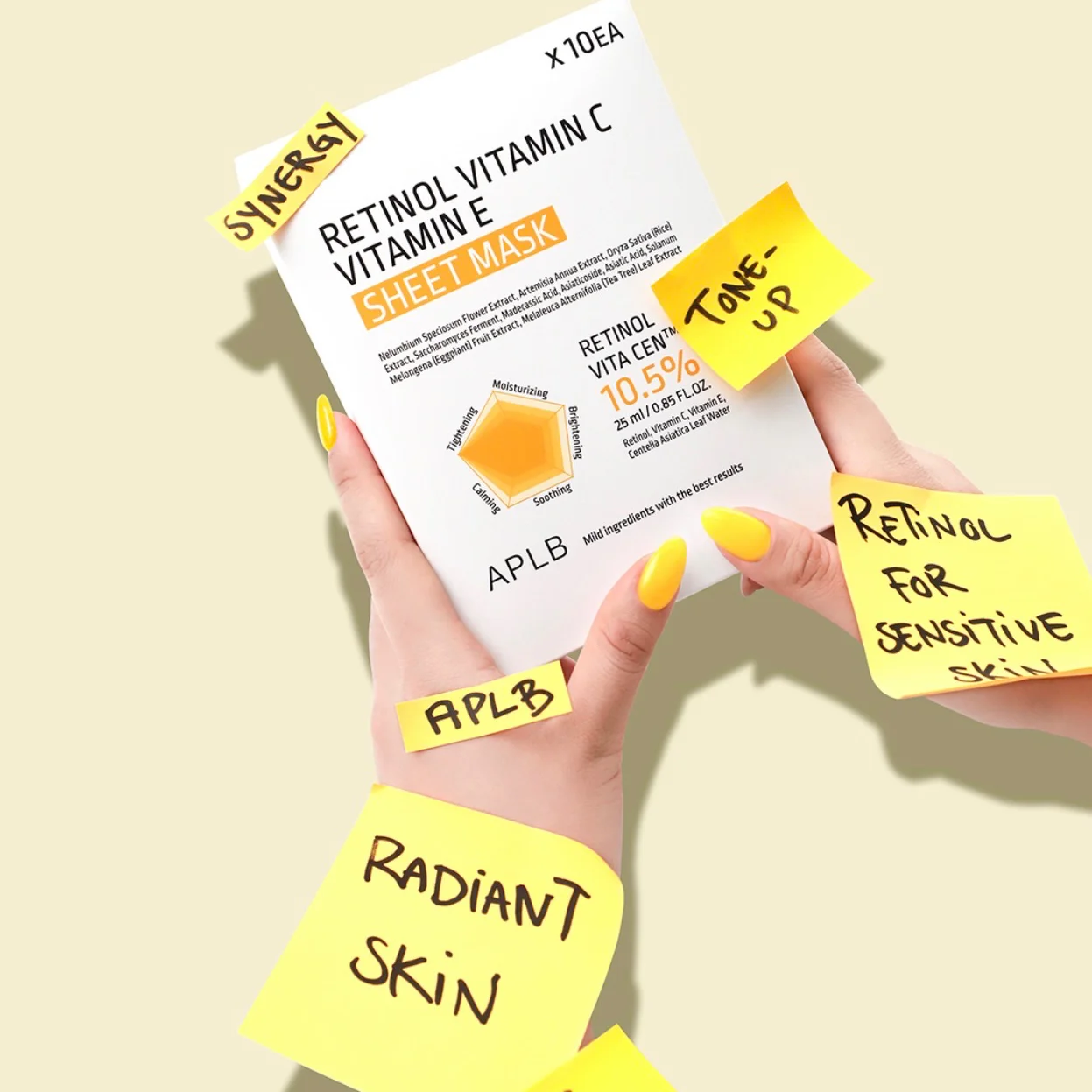 RETINOL VITAMIN C VITAMIN E SHEET MASK APLB