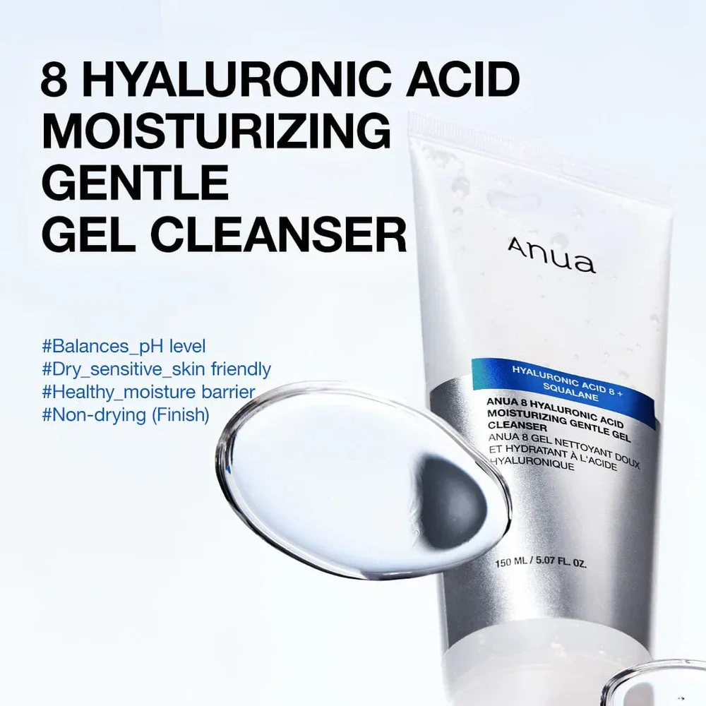 8 HYALURONIC MOISTURIZING GENTLE GEL CLEANSER ANUA