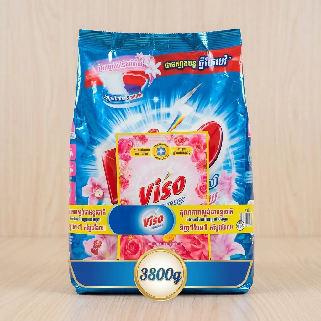 3800g សាប៊ូបោកសម្លៀកបំពាក់ ក្លិនផ្កាលីលីនិងផ្កាអ័រគីដេ​ VISO