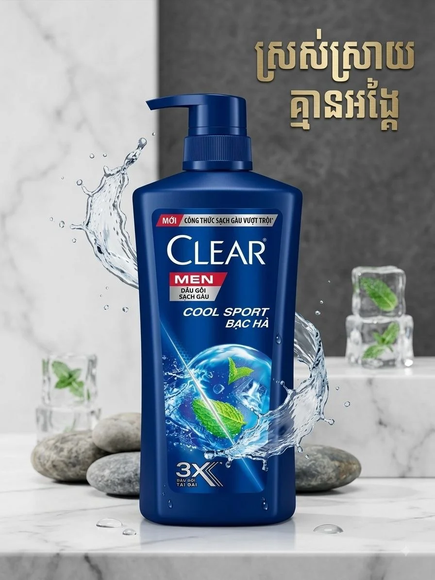 612ml CLEAR MEN COOL SPOT MENTHOL
