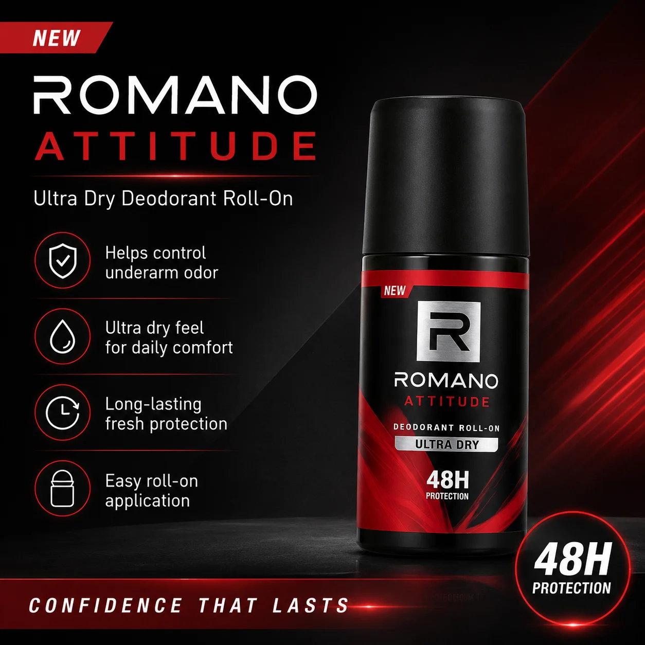ROMANO ATTITUDE ULTRA DRY ROLL ON