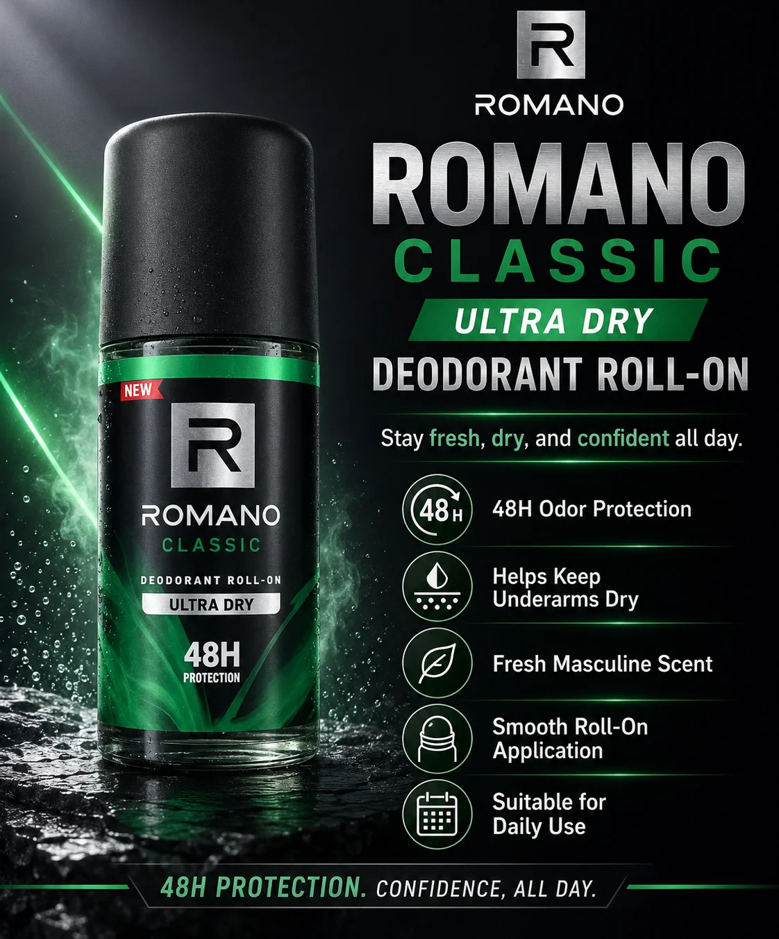 ROMANO CLASSIC ULTRA DRY ROLL ON
