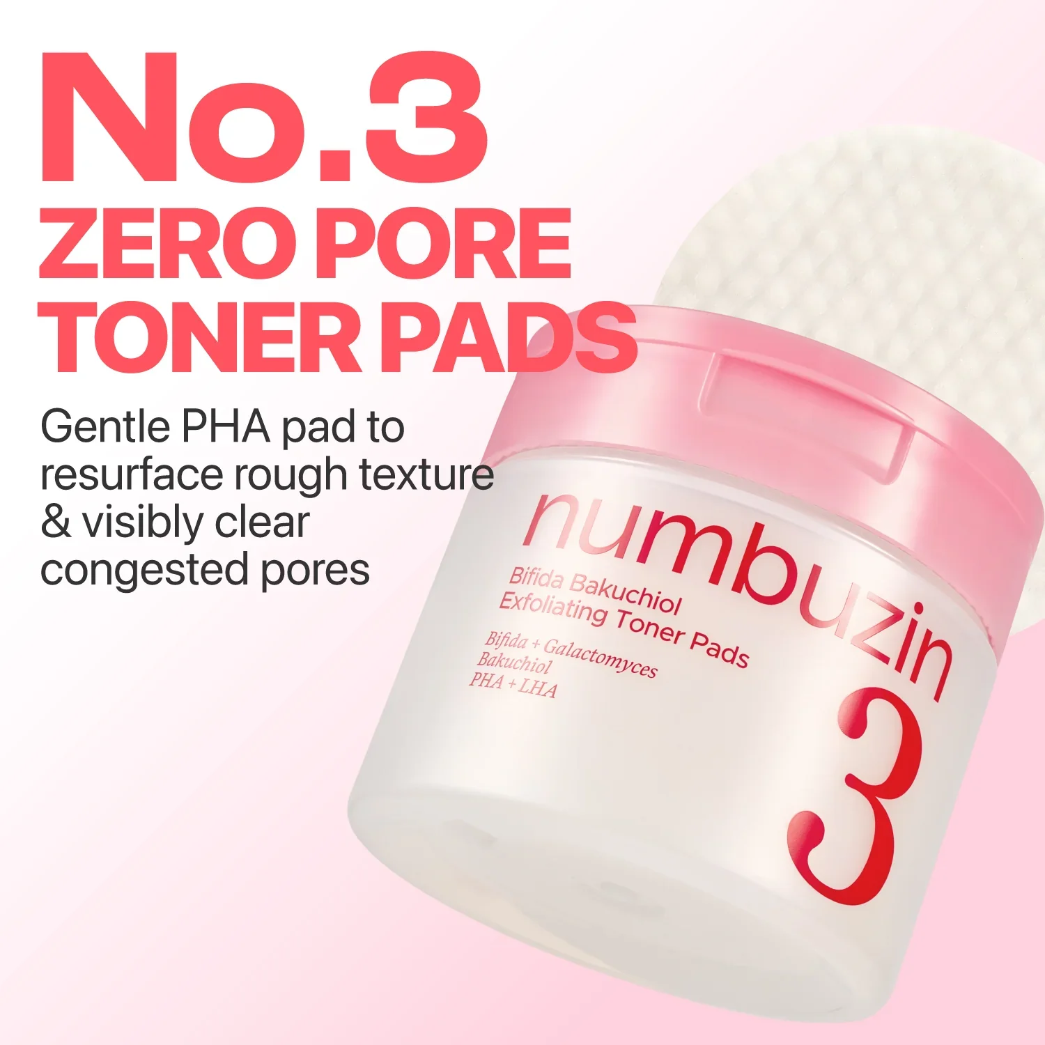 BIFIDA BAKUCHIOL EXFOLIATING TONER PADS NO.3 NUMBUZIN