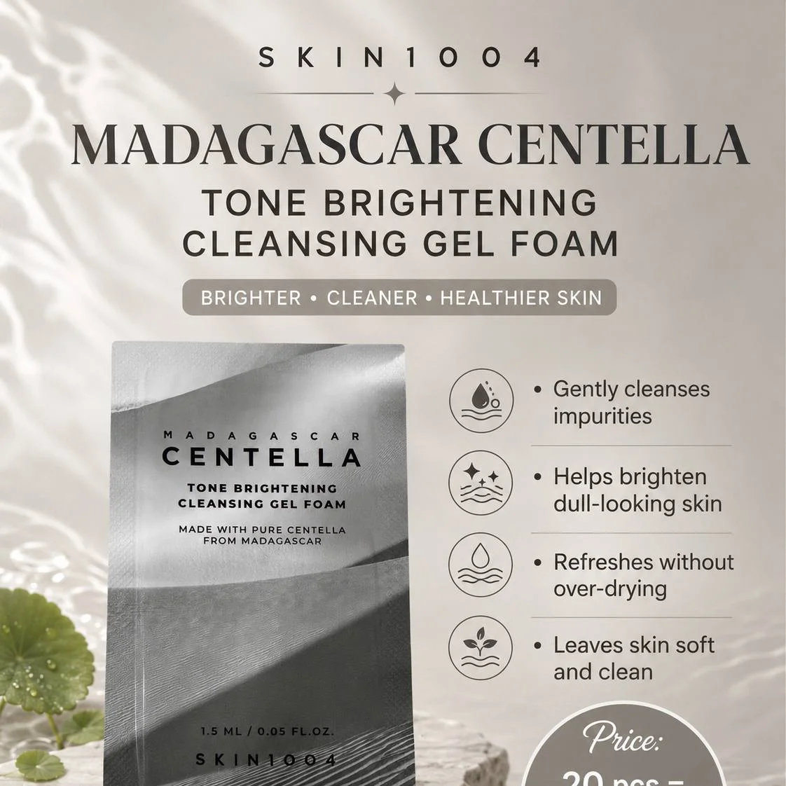 TESTER SKIN 1004 TONE BRIGHTENING CLEANSING GEL FOAM